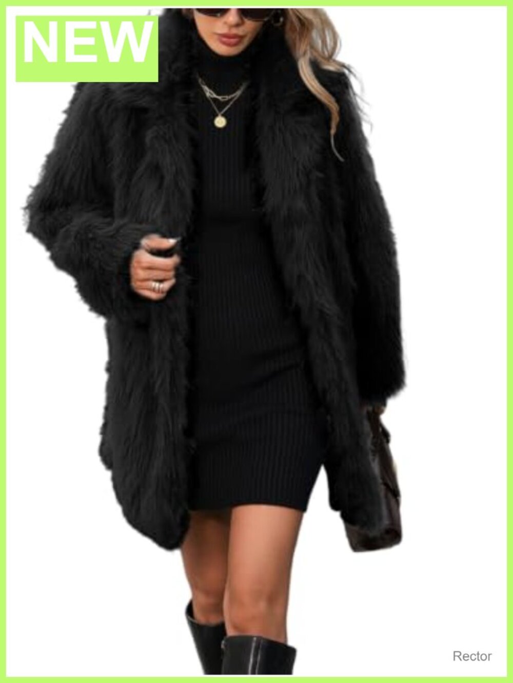 Faux Fur Long Coat Button Down Fleece Jacket Fall Winter